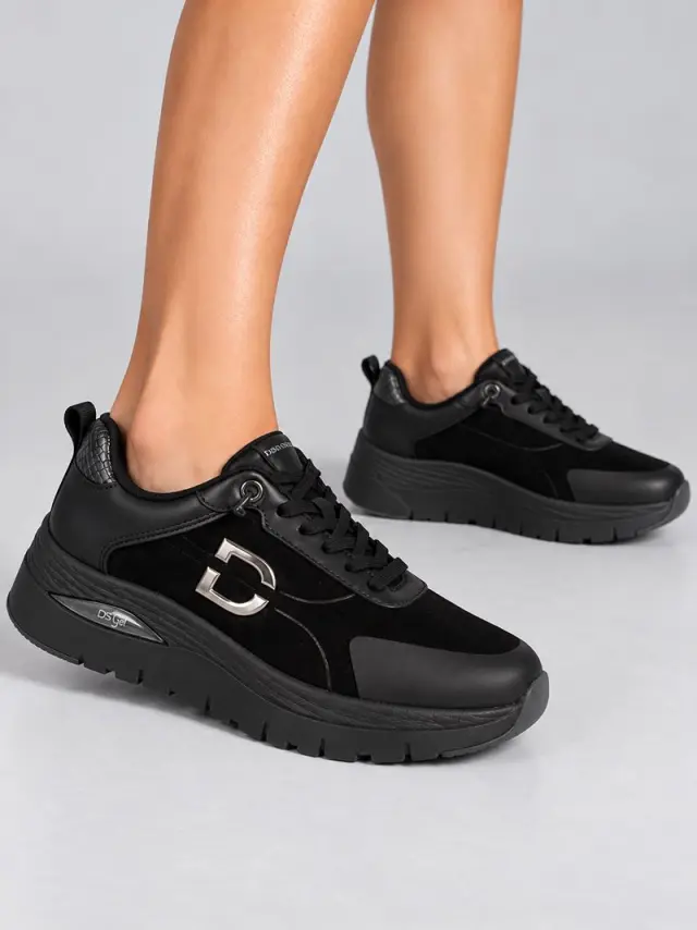 Donna Serena Sneakers Γυναικείο δέρμα/ύφασμα Μαύρο DSE/146137 NERO - 39 2