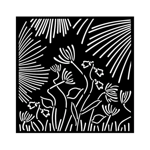 Thick Stencil 18x18cm, Stamperia, Forest, Abstract flowers