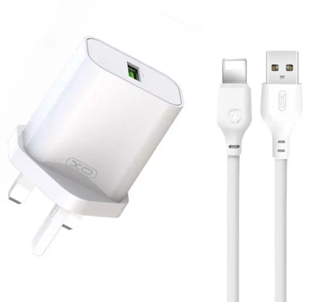XO L103 (UK) QC3.0 18W Φορτιστής με Καλώδιο Lightning (NB103) 16.006.0292