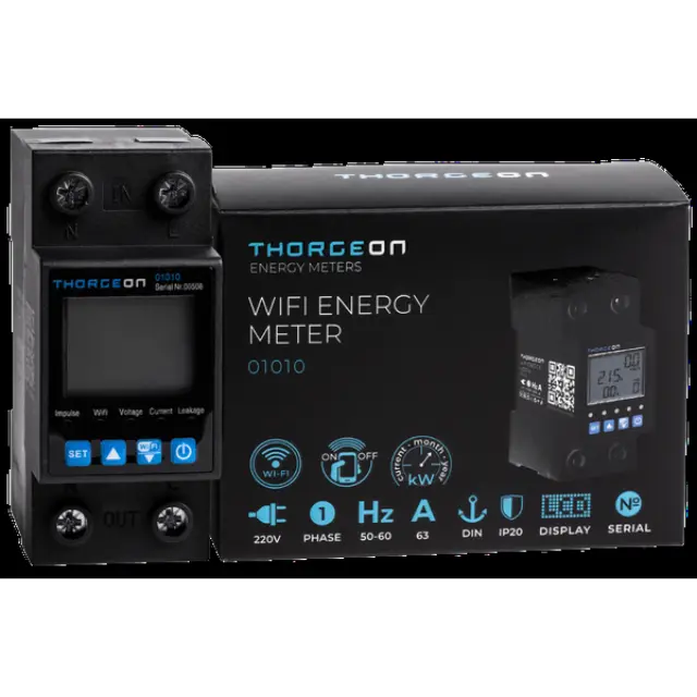 1-phase WIFI ENERGY METER 63A 1P DIN IP20