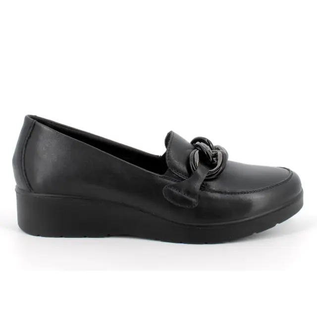 Imac Μοκασίνια-Loafers Γυναικείο δέρμα Μαύρο IMA/856040 NERO