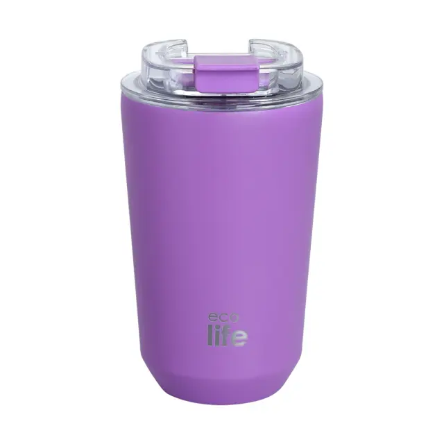 Ecolife Ποτήρι Θερμός 360ml (Hot & Cold) / Coffee Thermos: Pure Collection (5 χρώματα) - Μωβ