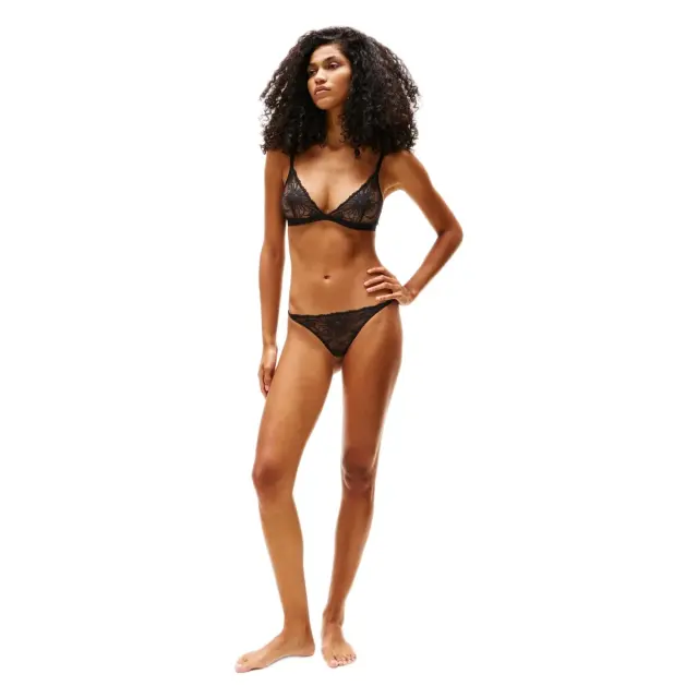 Tommy Hilfiger Γυναικείο String Tanga Floral Δαντέλα, Χρώμα Μαύρο 3