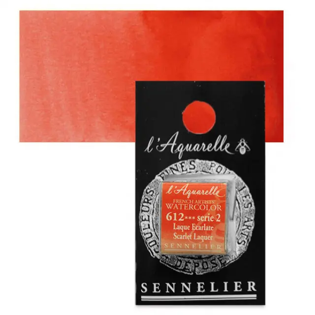 Χρώμα Ακουαρέλας Sennelier l Aquarelle Half Pan - 612 Scarlet Laquer