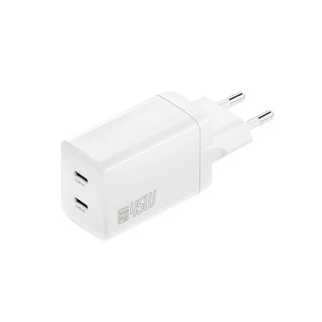 4smarts Φορτιστής PDPlug Dual 45W GaN 2x USB-C White (KAT07369)
