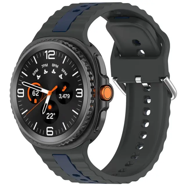 Techsuit® Λουράκι Σιλικόνης για Samsung Galaxy Watch 8/9 (40 /44/46 MM)- Shadow Gray