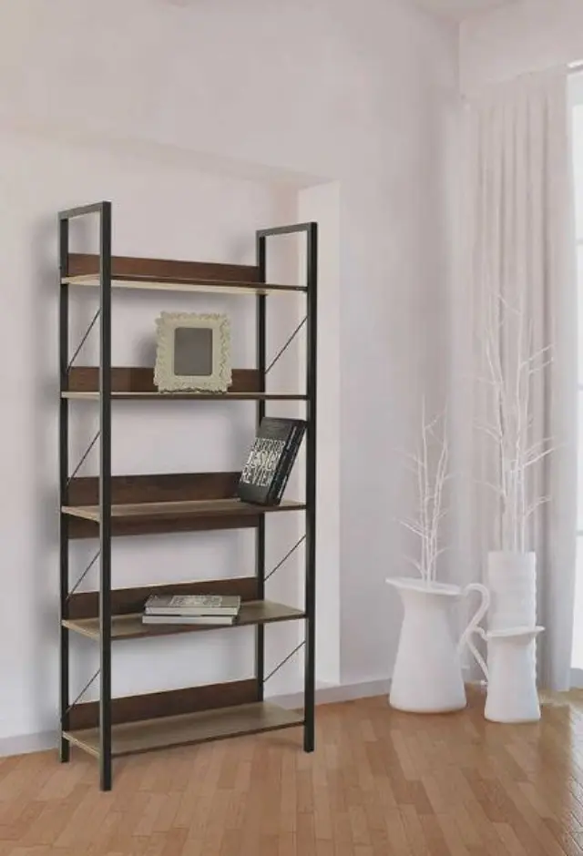 Βιβλιοθήκη KTP-850-OO Connect Καρυδιά 73x172x35cm 3
