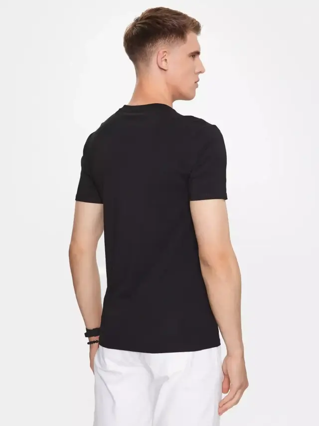 Guess - Ανδρικό T-shirt Slim Fit M2YI32J1314-JBLK Μαύρο - M 2
