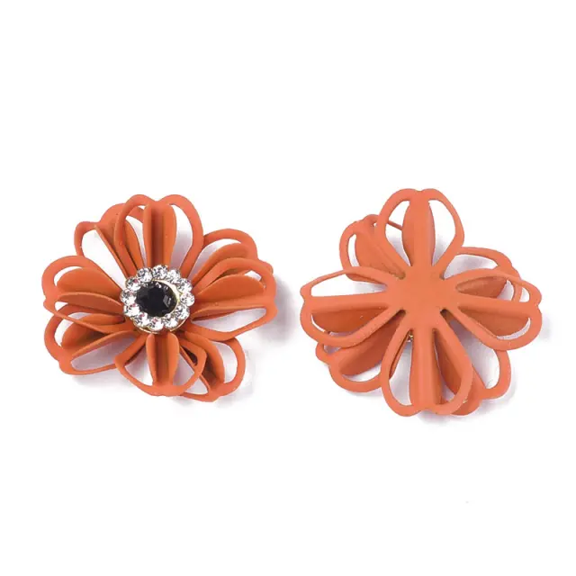 Μεταλλικό Διακοσμητικό Environmental Iron Flower Coral 25x24x7mm - 4τεμ