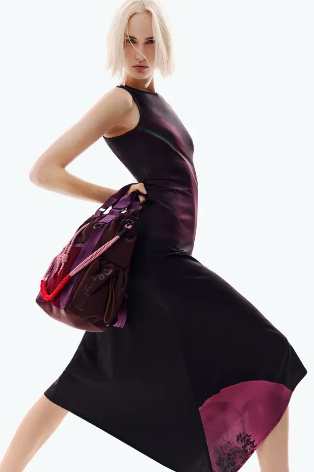 Desigual - Γυναικείο Μακρύ Ασσύμετρο Φόρεμα Virginia 26SWVK06-2000 Μαύρο