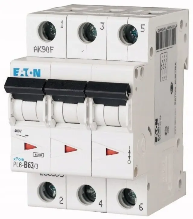 PL6-C63/3 Miniature circuit breaker (MCB), 63 A, 3p, characteristic: C