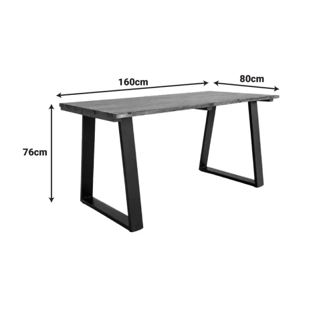Τραπέζι Miles pakoworld μασίφ ξύλο ακακίας καρυδί 160x80x76εκ 2