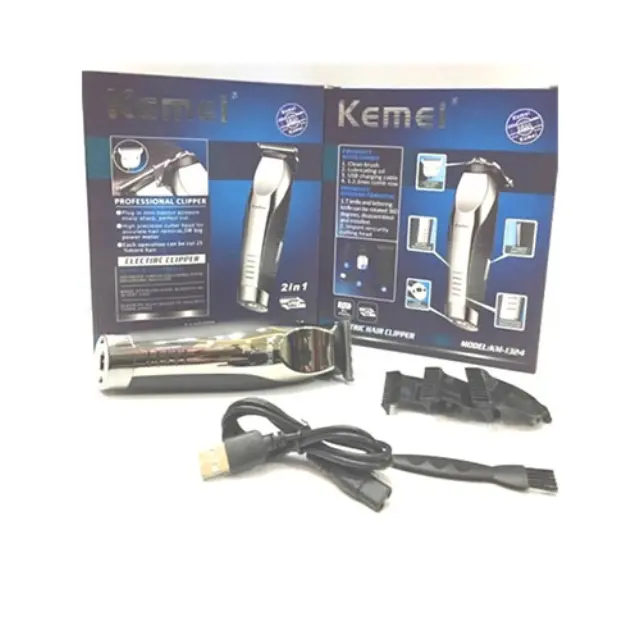 Kemei Επαναφορτιζόμενη Κουρευτική Μηχανή Ασημί KM-1324 2