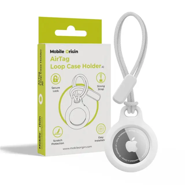 Mobile Origin Airtag Loop Case Holder A1, white