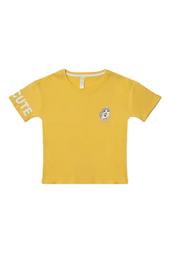 T-Shirt Kid Mini Cute Κίτρινο