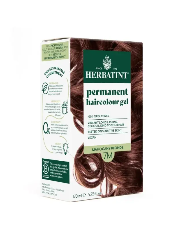 Herbatint Permanent Gel Βαφή Μαλλιών Χωρίς Αμμωνία 7M Ξανθό Μαόνι 170ml