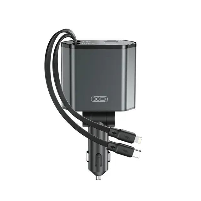 XO CC62 Smart Μεταλλικός 4 σε 1 Retractable Φορτιστής Αυτοκινήτου 16.006.0308
