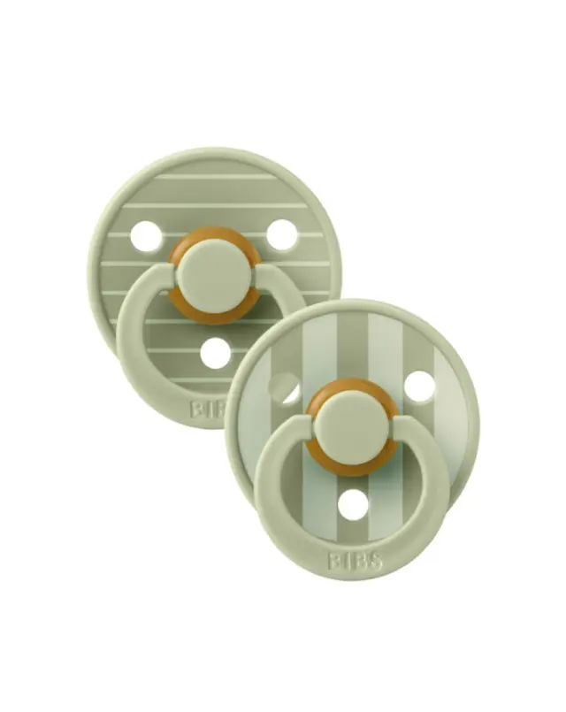 Bibs Σετ Πιπίλες 2τμχ - Studio Collection- Colour- Pin Sage - Στρογγυλή Νο2