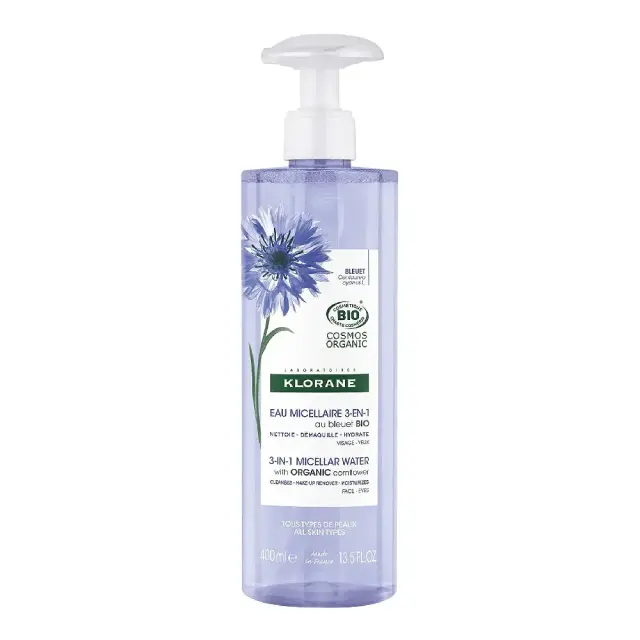 Klorane 3in1 Micellar Water Διφασικό Νερό για την Αφαίρεση του Αδιάβροχου Μακιγιάζ με Βιολογική Κυανή Κενταύρια, 400ml