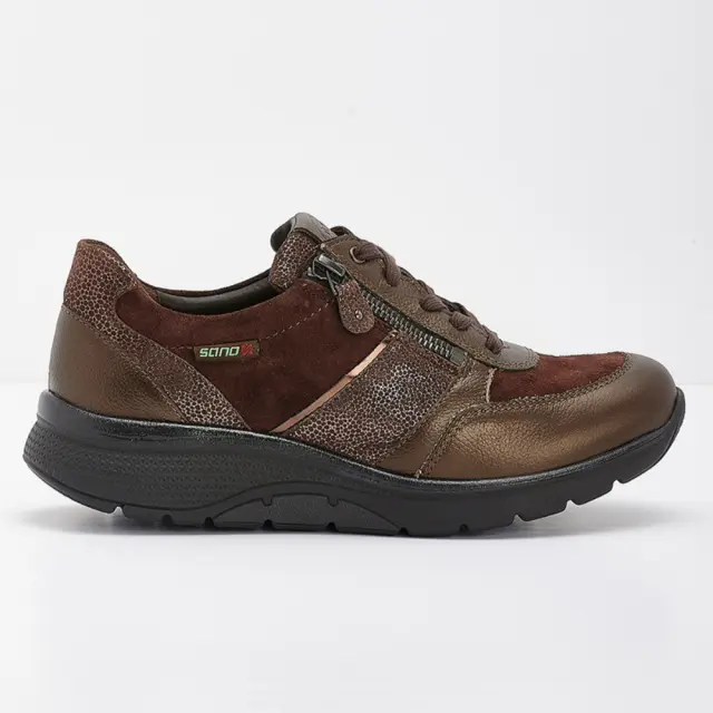 Mephisto/Sano Sneakers Γυναικείο δέρμα/δέρμα Nubuck Καφέ SAN/IZAE BRONZE - 42