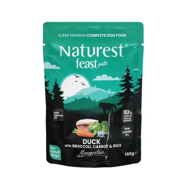 Naturest Υγρή Τροφή Σκύλου feast Adult Pure Duck with Broccoli 150gr