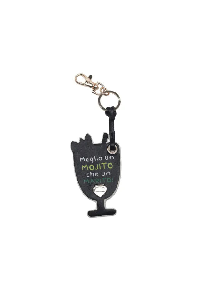 LE PANDORINE - Shaped charm keyring with lime gold lobster clasp 2