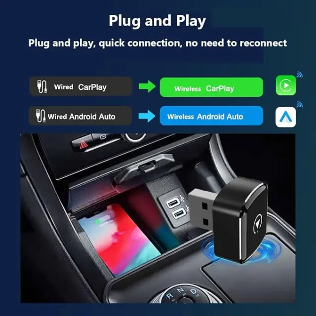 Ασύρματος αντάπτορας για CarPlay και Android Auto - Wifi/Bluetooth - MS-07 - 565658 3