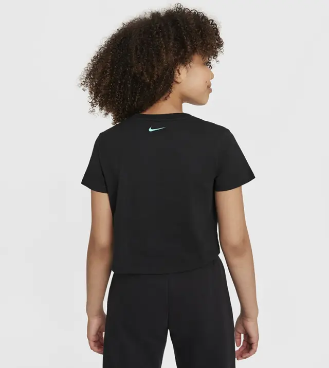 Nike Sportswear Cropped Tee Παιδικό Crop Top Κοντομάνικο DM4697-010 Μαύρο - L-150cm 3