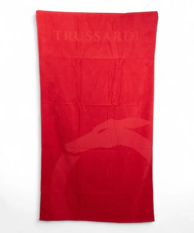 Trussardi Jeans - Πετσέτα Θαλάσσης Βαμβακερή σε Κόκκινο Χρώμα (88x170εκ.) TRU2MTW01-11RED 2