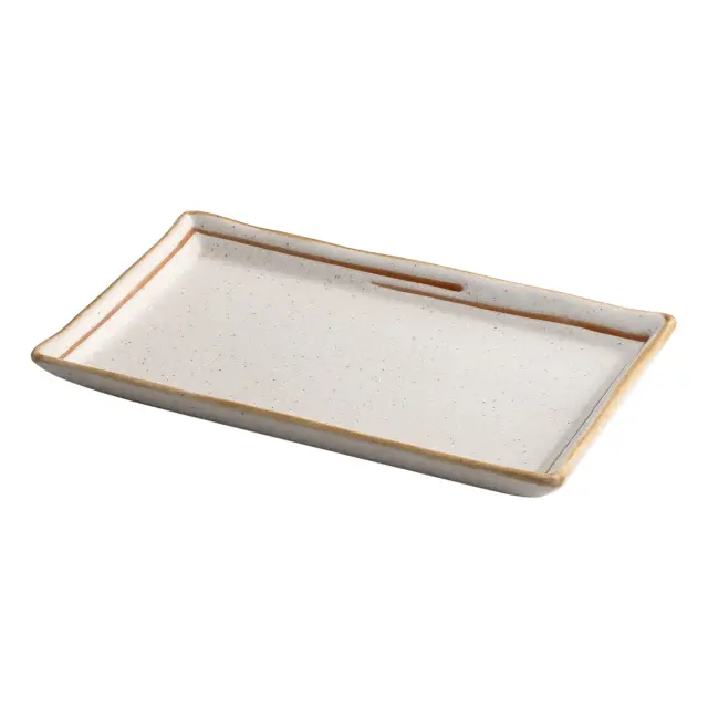 Beauty Home Πιατέλα πορσελάνης Gaia Αrt 7702-1 19x12 Εκρού 2