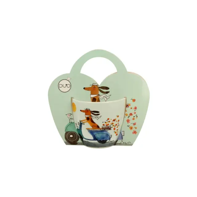 Duo gift Cats & Dogs Πορσελάνινη Κούπα 460ml: Dog on a Scooter 3