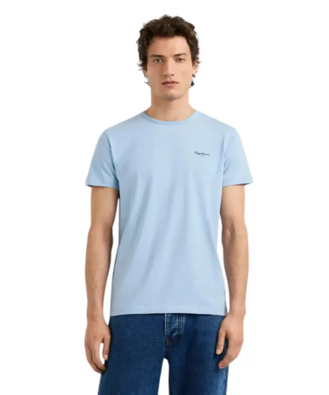 Pepe Jeans - Ανδρικό T-shirt Original Basic PM5010180-532 Γαλάζιο