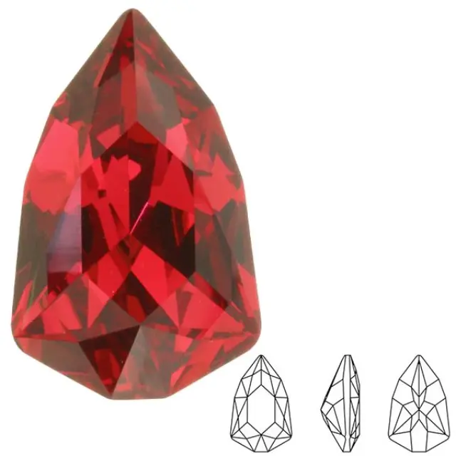 Swarovski 4707 Slim Trilliant Fancy Stone Scarlet 13.6x8.6mm - 2τεμ
