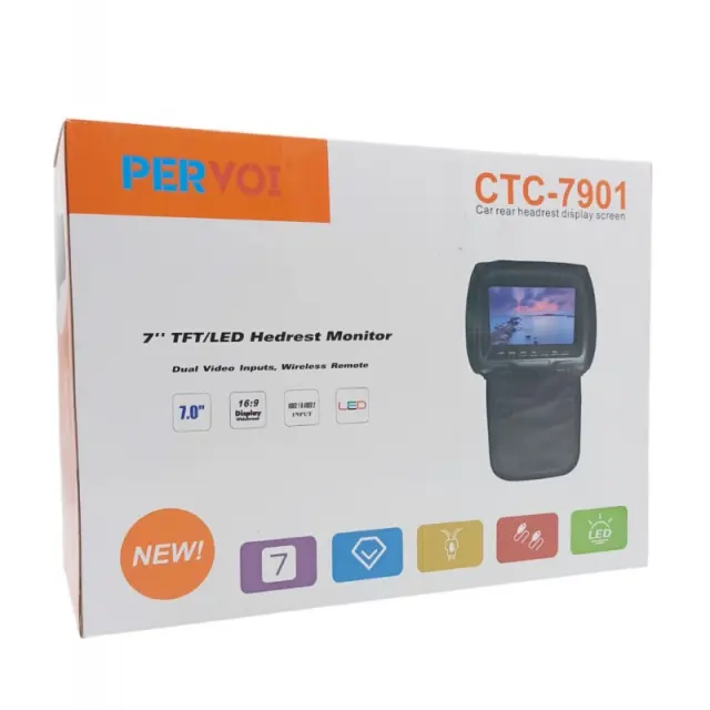 ΖΕΥΓΑΡΙ HEADREST MONITOR ME ΟΘΟΝΗ 7'' CTC-7901