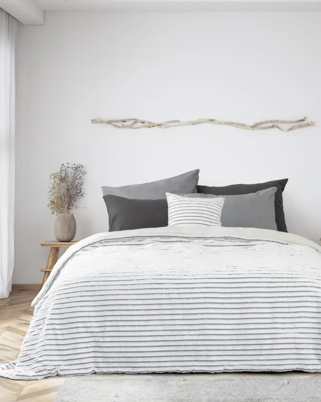 Διακοσμητική Μαξιλαροθήκη 45x45 Nima Raya White-Black 100% Microfiber 2