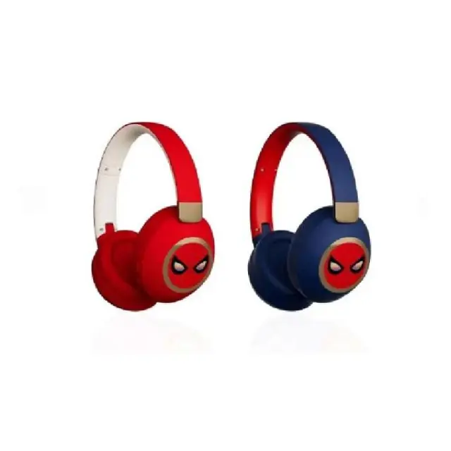 Ασύρματα αναδιπλούμενα On Ear Ακουστικά Spiderman με LED φωτισμό ZY-2407 Κόκκινα/Μπλε