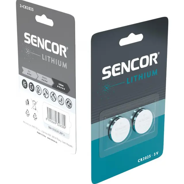 Buttoncell Lithium Sencor SBA CR2025 Τεμ. 2 2