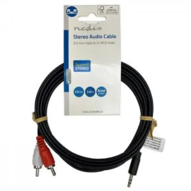 Καλώδιο ήχου 3,5mm αρσ. stereo - 2x RCA αρσ., 2.00m. 3