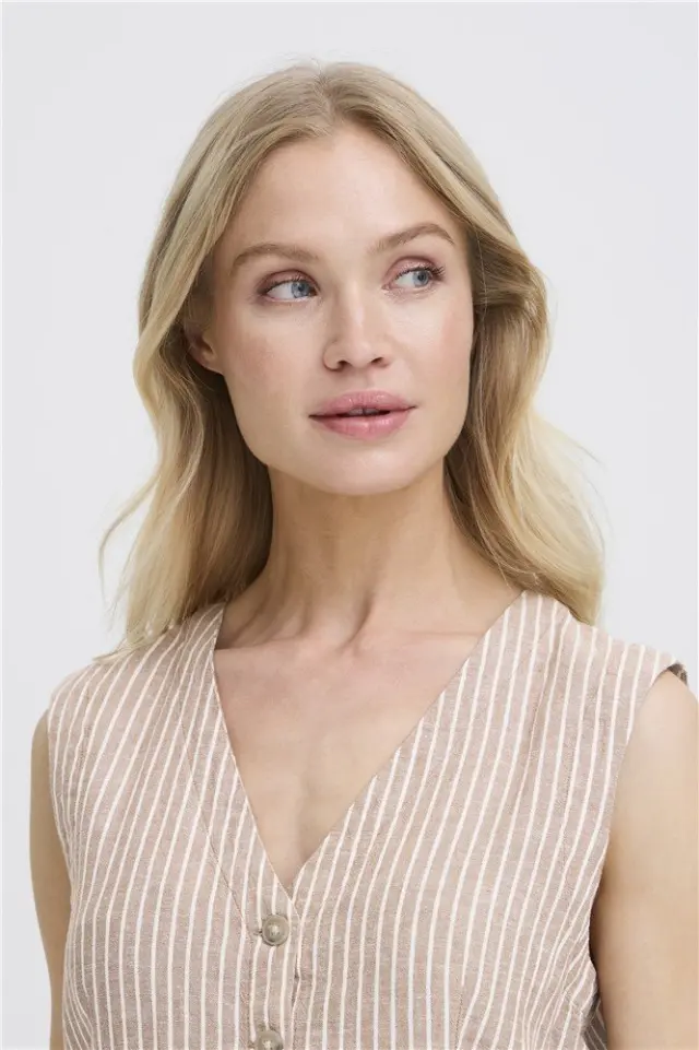Γιλέκο ριγέ, λινό, BYFALAKKA WAISTCOAT, b.young - 36 2