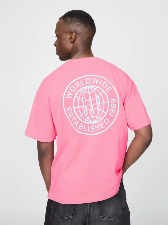 Gap World Μπλούζα με Λογότυπο Gap french pink 587