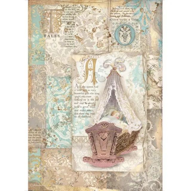 Ριζόχαρτο Stamperia 21x29cm, Sleeping Beauty Crib