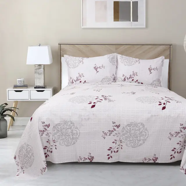 Σετ Σεντόνια 230x260 Υπέρδιπλα Beauty Home Conrad Art 12007 Εκρού Χωρίς Λάστιχο100% Βαμβακοσατέν
