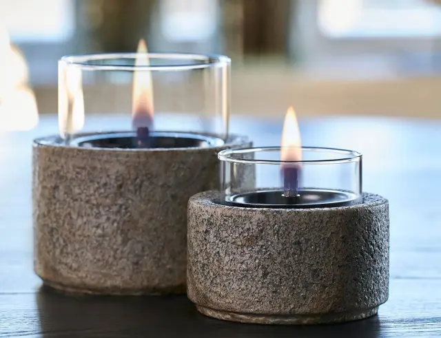 Επιτραπέζια Εστία Φωτιάς Lotus 10 Tenderflame με διάρκεια καύσης 4 - 5 ώρες, χωρητικότητα δεξαμενής 150ml και διαστάσεις 10.8x9cm - Stone TF-600510