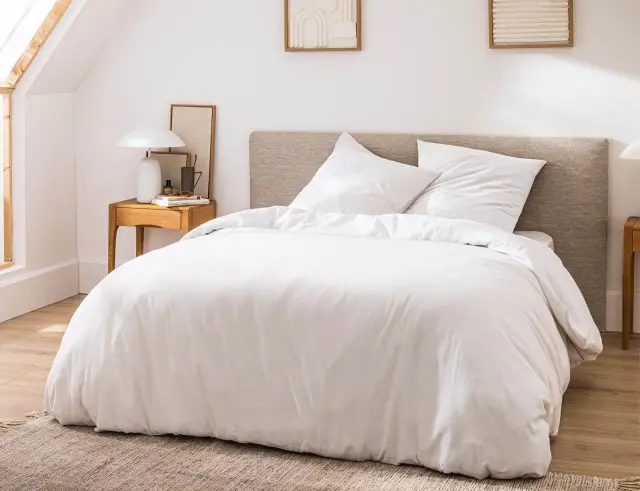 Σετ King Size Παπλωματοθήκη & 2 Μαξιλαροθήκες Meline Douceur d'intérieur από βαμβάκι 60TC, με διαστάσεις 240x260cm - White 1644993