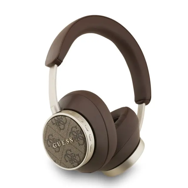 Guess PU Leather 4G Classic Logo ENC Wireless Headphone Brown 2