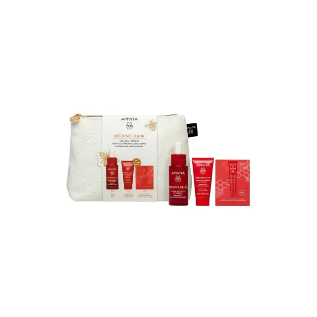 Apivita Promo Beevine Elixir Routine Ορός Ενεργοποίησης Σύσφιξης & Lifting, 30ml, Αντιρυτιδική Κρέμα για Σύσφιξη & Lifting Ελαφριάς Υφής, 15ml & Δώρο Αντιρυτιδική Κρέμα Ματιών & Χειλιών, 1,5ml, 1σετ