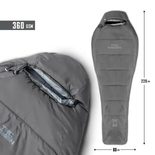 TAC MAVEN Mummy Sleeping Bag 360GR/M²-Χειμωνιάτικος Υπνόσακος  - 72-Χακί-Ral7013-Mix 3