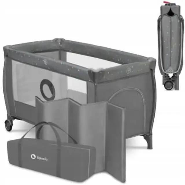 Lionelo Stefi Plus Παρκοκρέβατο Gray Multicolour 5903771704212