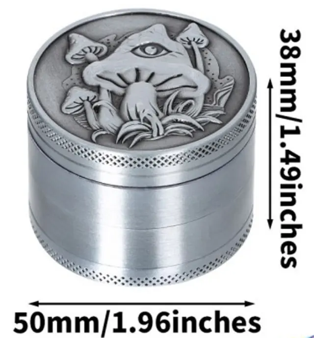 Grinder Τρίφτης Mushroom 60mm Silver - 4 parts 2