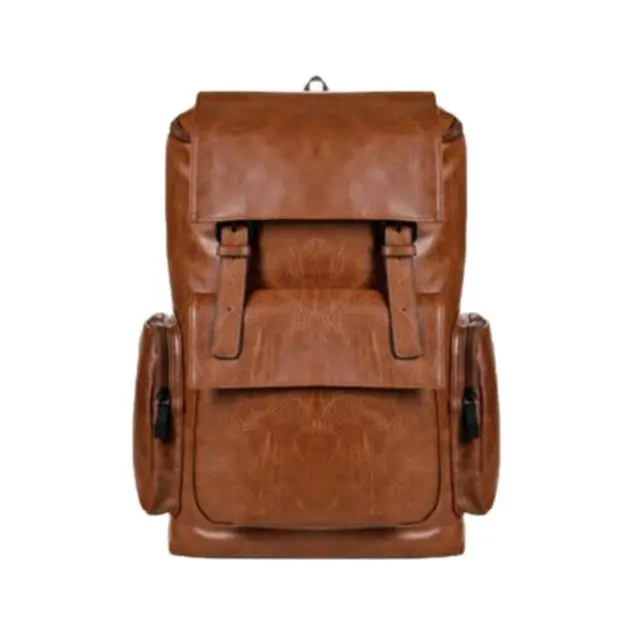 MCAN Σακίδιο Πλάτης Δερματίνη 29x16x44cm σε Καφέ Χρώμα Z-736